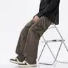 Calça cargo reta de bolso grande estilo americano da moda, unissex, outono vintage, corte solto, calça casual moderna e versátil