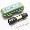 Linterna 511COB transfronteriza aleación de aluminio mini LED recargable por USB zoom telescópico regalo LOGOTIPO imprimible
