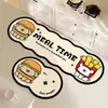 Alfombrilla de Cocina Absorbente Antideslizante de Tierra de Diatomeas de Dibujos Animados, Juego Irregular de Dos Piezas para Piso de Baño, Felpudo para Puerta de Inodoro, Alfombrilla de Piso de Dibujos Animados