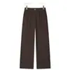 Pantalones rectos de estilo mom de alta gama para otoño, nuevo estilo para mujeres de 50 a 60 años, pantalones para mujeres de mediana edad y mayores, pantalones de pierna ancha de color liso para primavera y otoño para mujeres