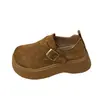 Zapatos Birkenstock de plataforma con suela gruesa para aumentar la altura para mujer, nuevos mocasines slip-on retro de otoño 2026 para personas menudas
