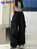 Calça de Trabalho Casual Simples Personalizada Versátil Estilo Europeu e Americano Cintura com Cordão Caimento Fluido Vários Bolsos Calça Longa de Alta Qualidade