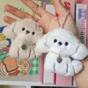 Bolsa Pingente de Boneca Cachorrinho de Pelúcia Fofo Leite Colar Fofo Cachorro Estudante Temporada de Volta às Aulas Pequeno Presente Pingente de Chave