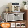 Estante de almacenamiento para máquina de café de cápsulas, soporte de exhibición de escritorio, caja de almacenamiento para tazas de agua y bolsitas de té, cabinet de almacenamiento tipo cajón para mesa de comedor