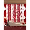 Decoración de Habitación de Boda para Casa Nueva Set de Caracteres de Doble Felicidad de Tira Larga Lado del Novio Lado de la Novia Tocador Sala de Estar Cortinas Decoración de Ceremonia de Boda Pancarta