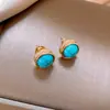Brincos de franja com contas de zircônia azul vintage, estilo retrô francês, luxo leve e sensação de alta qualidade