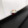 Anillo de corazón de amor de lujo ligero con esmalte de gota roja Pulsera de diseño de nicho circular para mujer, moderna y personalizada