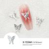 Joias de borboleta para unhas de celebridade online, liga metálica, tamanho grande e pequeno, decorações de borboleta para unhas, acessórios de unha DIY
