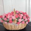 Manta de Rosa Terminada en stock Hecha a mano de Lana Tejida con Ganchillo Regalo para el Día de San Valentín el Día de la Madre Manta con ramo de Lirios del Valle