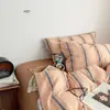 Juego de cuatro piezas de algodón gofrado a rayas 100% algodón funda nórdica sencilla, sábana bajera, sábana encimera juego de cama de tres piezas