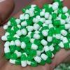 Pílulas de enchimento de lama de cristal fino, miçangas, acessórios de resina para brincos DIY, simulação, cápsulas de partículas bicolores, miçangas redondas