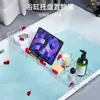 Estante de Almacenamiento para Bañera Estante Cilíndrico de Baño para Baño Estante de Almacenamiento de Artefactos de Baño de Lujo Ligero Bandeja para Bañera Retráctil Plegable