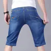 Shorts de Mezclilla de Verano para Hombre, Shorts Casuales Rectos Sueltos Versátiles, Pantalones Finos Elásticos de Longitud Media para Hombre