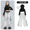Roupas de Jazz para Meninas Roupas de Jazz para Meninas com Capuz Ombro a Ombro Mostrando a Barriga Roupas de Dança Hiphop Street Dance Roupas de Performance Infantil
