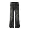 2025 Novo Americano High Street Vídeo Calças Rasgadas Selvedge Retas Soltas Franjas Destruídas Jeans