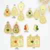 Colgante de Calabaza Esmaltada Antigua con Microincrustaciones de Oro Que Se Puede Abrir Colgante de Buda Guanyin Accesorios para Cadena de Suéter Estilo Chino DIY Colgante