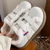 Zapatos tipo Birkenstock para mujer, forrados de felpa, cálidos, con cierre de velcro, suela gruesa, nueva colección invierno 2026, zapatos casuales versátiles, estilo estudiante, zapatos de algodón esponjoso