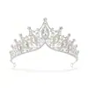 Tiara de Coroa de Noiva Transfronteiriça Estilo Europeu e Americano Barroco Coroa Luxuosa de Liga Metálica Acessórios para Vestido de Festa de Princesa
