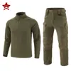 Conjunto de chaqueta cálida de forro polar con patrón de maíz para deportes al aire libre para otoño e invierno, ciclismo y montañismo, ropa de trabajo engrosada