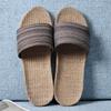 Pantuflas de Lino para el Hogar para Parejas Pantuflas de Interior Suelo de Madera Algodón y Lino Hogar Antideslizantes Suela Gruesa Pantuflas de Verano para Hombre y Mujer