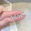 Aretes de Plata de Ley S925 con Forma de Moño Completamente Incrustados en Diamantes para Mujer Pendientes de Diseño Japonés de Lujo Ligero Pequeño Nicho Bestseller de Xiaohongshu