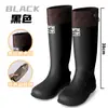 Botas de Lluvia Plegables de Caña Alta para Hombres y Mujeres, Zapatos Impermeables para Parejas, Zapatos de Lluvia Suaves Antideslizantes, Botas de Agua de Moda Portátiles con Cordón de Tubo Largo