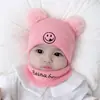 Gorros para Bebé Primavera y Otoño 0-3-6-12 Meses Gorros para Bebé Niña y Niño Gorros de Lana Cálidos de Invierno para Niños y Bufandas
