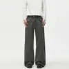 OT Ropa de Hombre 2026 Otoño Nuevo Estilo Bolsillo con Dobladillo Pantalones Rectos Hombre Vintage Desgastado Sueltos Ligeramente Acampanados Casual Pantalones Largos