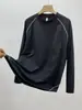 Camiseta Básica Unissex Estilo Casal Gola Redonda Fio Colorido Manga Raglan Longa 8811