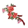 Accesorios de Ropa Bordado Encaje Tela Tridimensional Pegatinas Parche de Tela de Mezclilla Étnico Flor de Flor Soluble en Agua Borla Flor