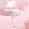 Collar de Plata Esterlina 925 Estrella Unicornio Femenino Nicho Diseño Original Verano Ins Chica Corazón Piedra Lunar Cadena Clavícula