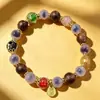 Pulsera de Abalorios Esmaltados Corazón de Caramelo Ágata Estilo Templo Zona Escénica Zaki Cinco Elementos Regalo para Amigos