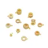 Contas Cilíndricas de Zircônia Banhadas a Ouro 14K que Preservam a Cor, Contas Roda, Contas Espaçadoras com Argolas para Pendurar, Fechos de Pingente de Três Vias, Acessórios para Joias DIY C44