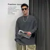 Camiseta de manga larga tipo jersey de peso pesado para hombre, adecuada para primavera y otoño, corte holgado, talla grande, capa base casual blanca, ropa de manga larga para hombre