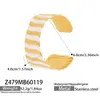 Pulsera Abierta Geométrica Ancha Minimalista Transfronteriza Más Vendida con Esmalte de Goteo de Aceite Set Acero Inoxidable Chapado en Oro de 18K