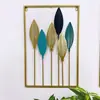 Folhas Coloridas Ferro Parede Moderno Criativo Sala de Estar Sofá Parede de Fundo Pendurado Decorações Mosaico Parede Pendurado Artesanato de Metal