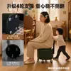 Silla Pequeña con Respaldo para Uso en Casa, Taburete Pequeño de Madera Maciza, Taburete Bajo Móvil con Ruedas Giratorias, Taburete Pequeño para Sala de Estar, Banco Pequeño para Cambiar Zapatos de Niños