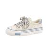 Zapatos de Lona de Verano de Suela Gruesa para Mujer, Nuevos 2025 Primavera y Otoño Populares Tenis Deportivos Casuales, Zapatos Blancos Versátiles, Corte Bajo