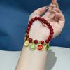 Pulsera de Cinco Vías del Dios de la Riqueza Pixiu de Arena Dorada Púrpura Cinabrio Pulsera Protectora Segura para Hombres y Mujeres Estilo Popular Suministro para Transmisiones en Vivo