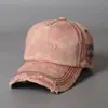 Boné de Beisebol Retro Desgastado Masculino Tendência Bordado Outdoor Casual Aba Curva Chapéu para Todas as Estações
