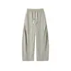 Pantalones de pierna ancha con rayas verticales y corte curvo de marca moderna para hombre, pantalones casuales rectos versátiles de otoño de corte holgado, pantalones elegantes para hombre