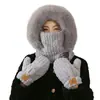 Chapéu, Cachecol, Cachecol de Pescoço, Máscara, Tudo-em-Um à Prova de Frio de Inverno para Ciclismo Cor Lisa Moda Versátil Pelúcia Tudo-em-Um Chapéu para Homens e Mulheres