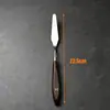 Raspador de pintura al óleo altamente elástico, cuchillo para mezclar colores de pintura acrílica artística, raspador de pintura de acero inoxidable individual con mango de madera