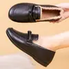 Zapatos Nuevos de Algodón de Invierno Talla Pequeña Zapatos Peludos 2026 Mocasines Versátiles Calzado Casual para Exteriores Felpa Adicional Cálido Suela Suave Zapatos para Mujer
