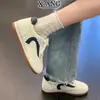 Cadarço de couro interno com aumento de altura 3cm Sapatos de treino alemães sapatos femininos fazem os pés parecerem menores Sapatos Forrest Gump sapatos esportivos casuais sapatos brancos