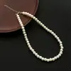 Collar para Niñas Blanco de Alta Gama Exquisito Perla Clip para Oreja Joyería Niñas Todo-partido Cadena para Clavícula de Niña Collar Joyería
