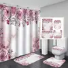 Cortina de Ducha para Baño Amazon Morado Floral Estampado Digital Poliéster Impermeable Serie de Flores Directo del Fabricante