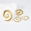 Pendientes de Caracol Electroplateados de Acero Inoxidable Transfronterizos Expansores de Oreja Dorados Simples Piercing Integrado en el Lóbulo de la Oreja 1.6-10mm