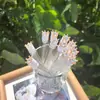 Serie Perla Diamante Corona Cepillo para Pestañas Cepillo Desechable Colorido con Tubo Herramienta para Pestañas