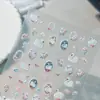 Pegatina Original Cisne Blanco para Uñas 5D Relieve Tridimensional Exquisita Rosa Cisne Blanco Pegatina para Uñas Joyería Estilo Aa